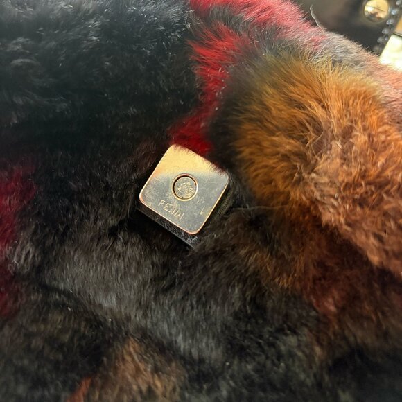 Rare FENDI 2010 Multicolor Rabbit Fur Baguette Shoulder Bag - Picture 9 of 11